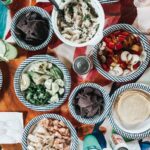 assorted cooked food on bowls